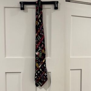 Vintage 1994 Nicole Miller 100% Silk Tie, Wine Print